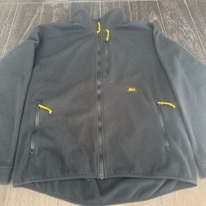REI Black Fleece Jacket with Yellow Highlights